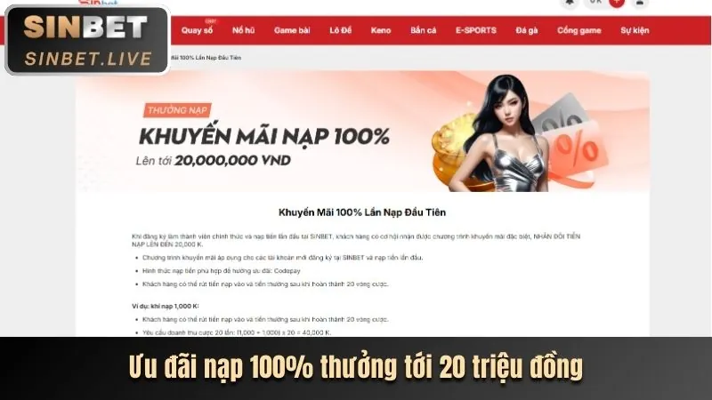 Thưởng nạp tiền lần đầu TG88